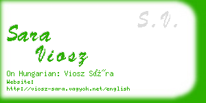sara viosz business card